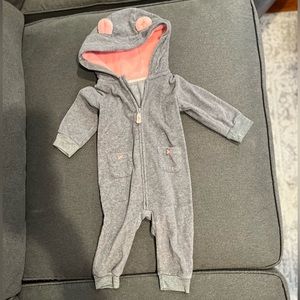 Carter’s Baby Girl Hoodie Zip Up Fleece Jumpsuit 6M